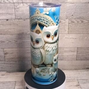 Owl Family handmade 20oz. Stainless steel tumbler